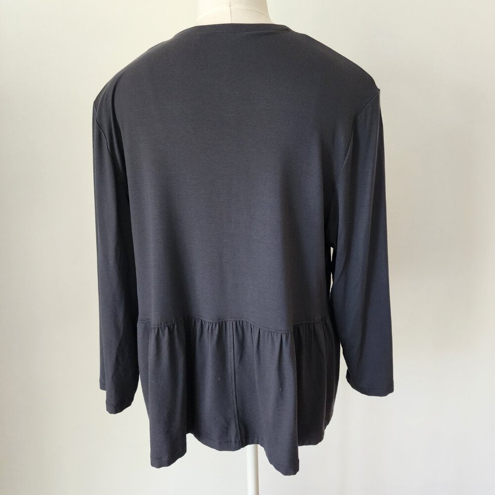 Alembika Charcoal Grey Babydoll Cardigan Top - Picture 2 of 6